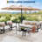 15FT Double-Sided Rectangle Patio Umbrella with Base – Outdoor Market Sun Shade – UV-Resistant, Waterproof Polyester Canopy, Crank Handle – For Poolside, Backyard, Garden Table – Beige-362322853