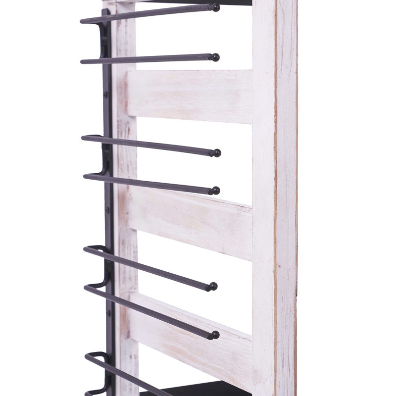Cryptopodium 4 Bottle Wall Mounted Wine Bottle & Glass Rack in