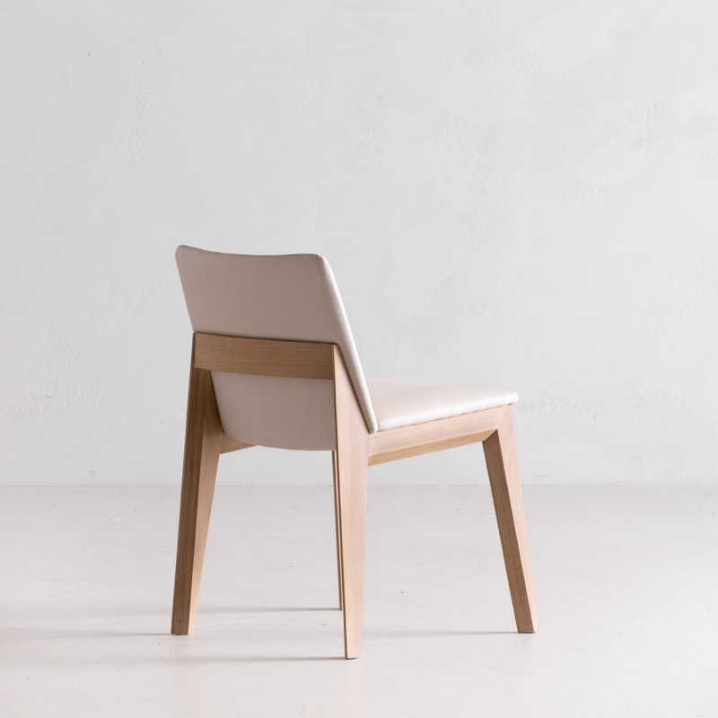 Anrey Vegan Leather Dining Chair, Cream Faux Leather, Gray