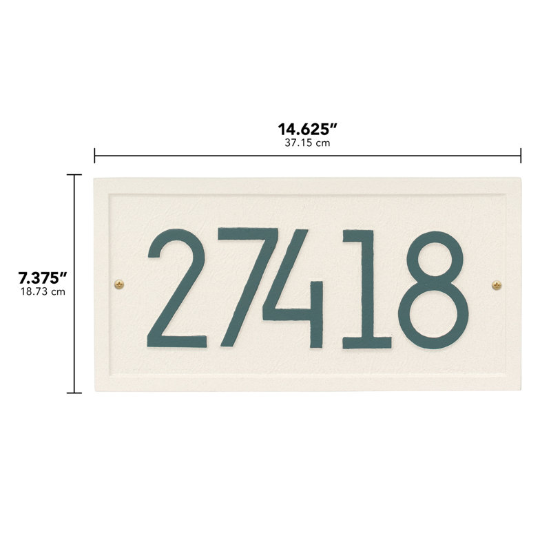 Plaque d'adresse moderne, Vert côtier, Oui