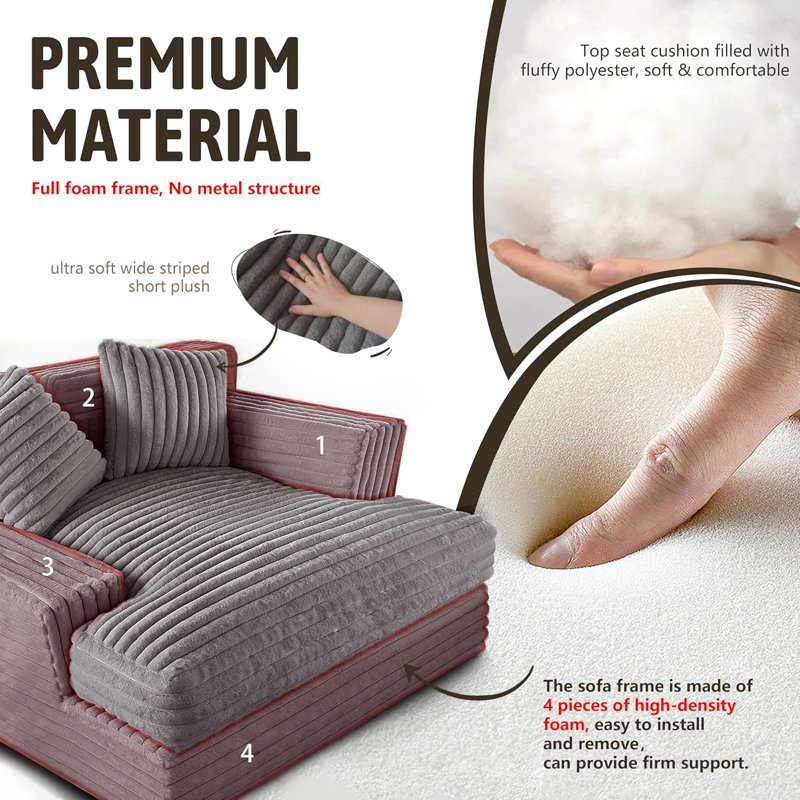 Chaise Lounge Sofa, Grey