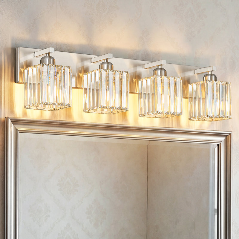 Lanceton Dimmable Vanity Light, 4 Lights, Sand Nickel
