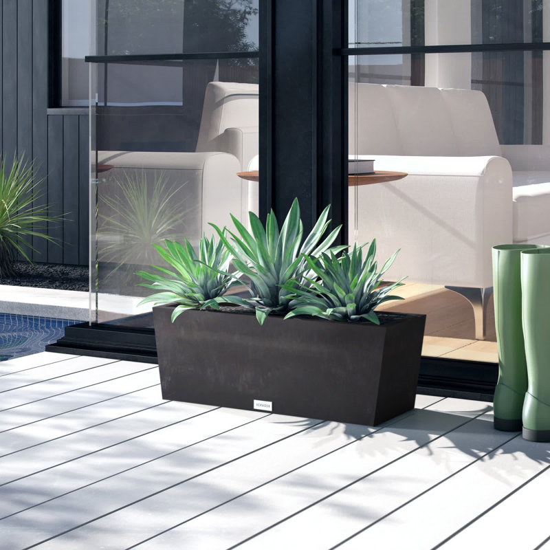 White 36" Recycled Plastic Indoor/Outdoor Window Box Planter