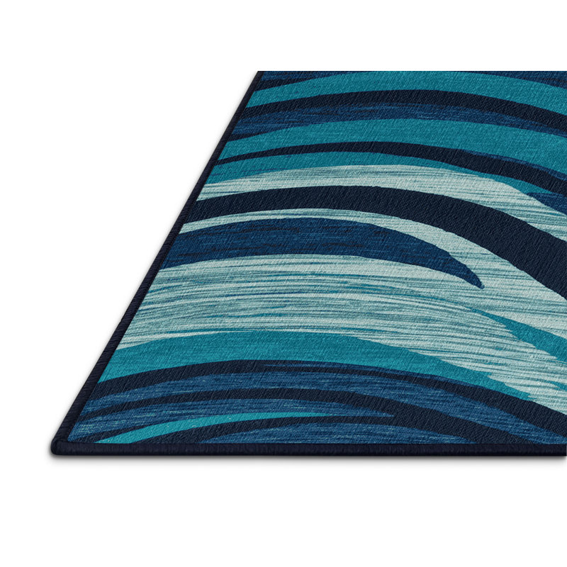  Washable Ocean Blues Hawaiian Area Rug, Tapis de couloir 2 pi x 5 pi