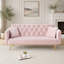 Canapé convertible de 71 pouces en velours rose rétro American, parfait pour les petits espaces et polyvalent