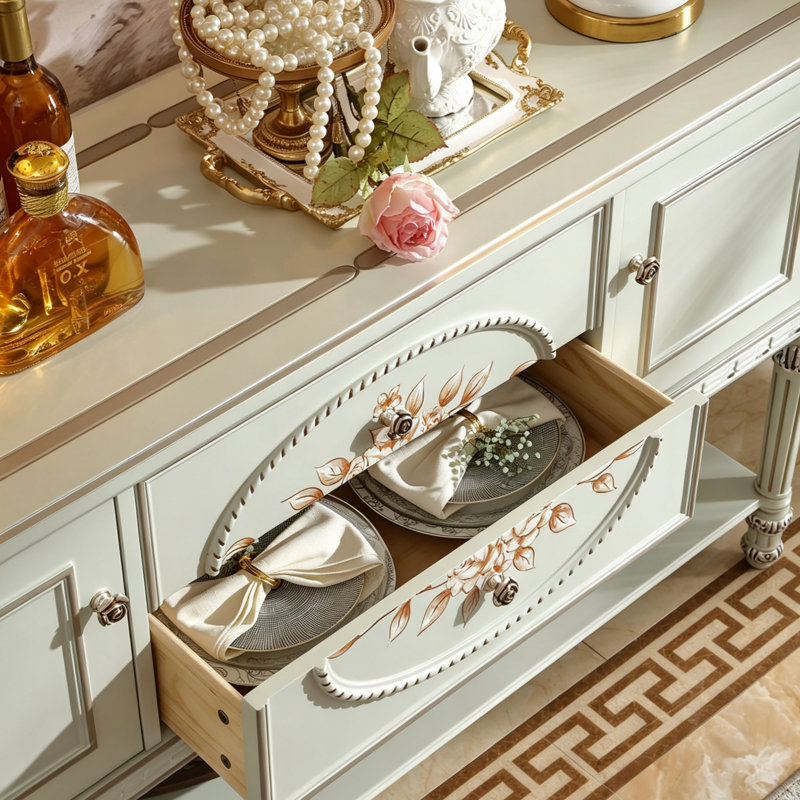Creamy Style Solid Wood Sideboard