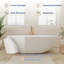 Baignoire îlot 180 x 89 cm en résine de pierre avec trop-plein et bonde rétractable-110853032