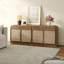 Meuble télé pour téléviseur de 65 po ou moins avec 4 armoires de rangement en rotin Boho-321257282-335407985