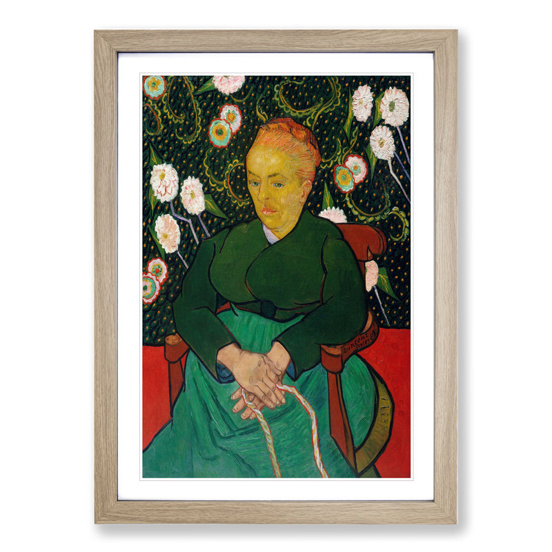 The Berceuse by Vincent Van Gogh - Picture Frame Painting, 48cm H x 36cm W x 2cm D, Oak Framed
