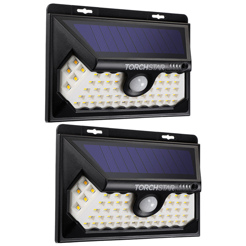 Moyen 58 lumières DEL de sécurité à énergie solaire d'extérieur avec capteur de mouvement Dusk to Dawn, Bleu et noir