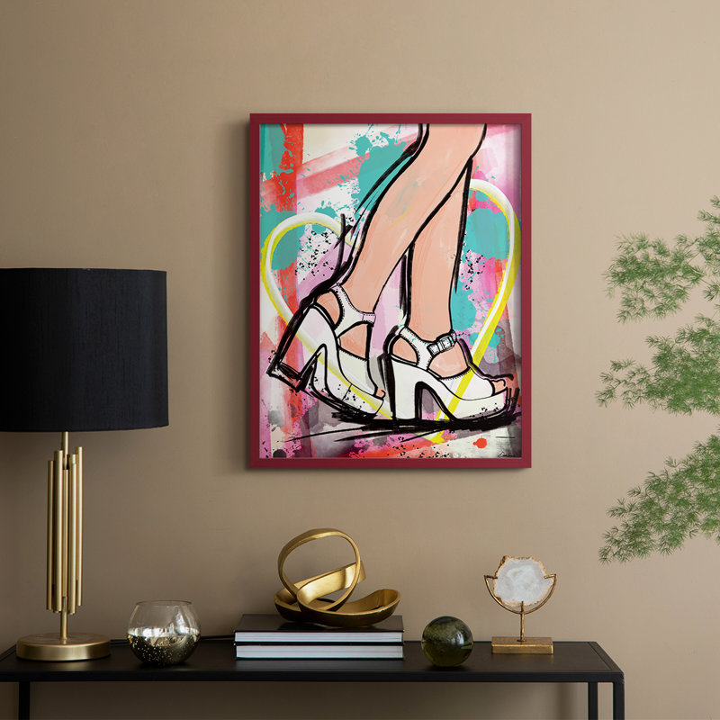 Reproduction encadrée Pop Glam - bois massif, H 21 po x l 17 po, Rouge