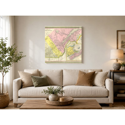 Est du Canada / Bas Canada (1850) - Art mural rétro sur toile, carte antique