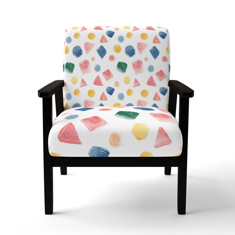 Chaise rembourrée Kids Creative - Crayon Shapes, Accoudoirs carrés noirs