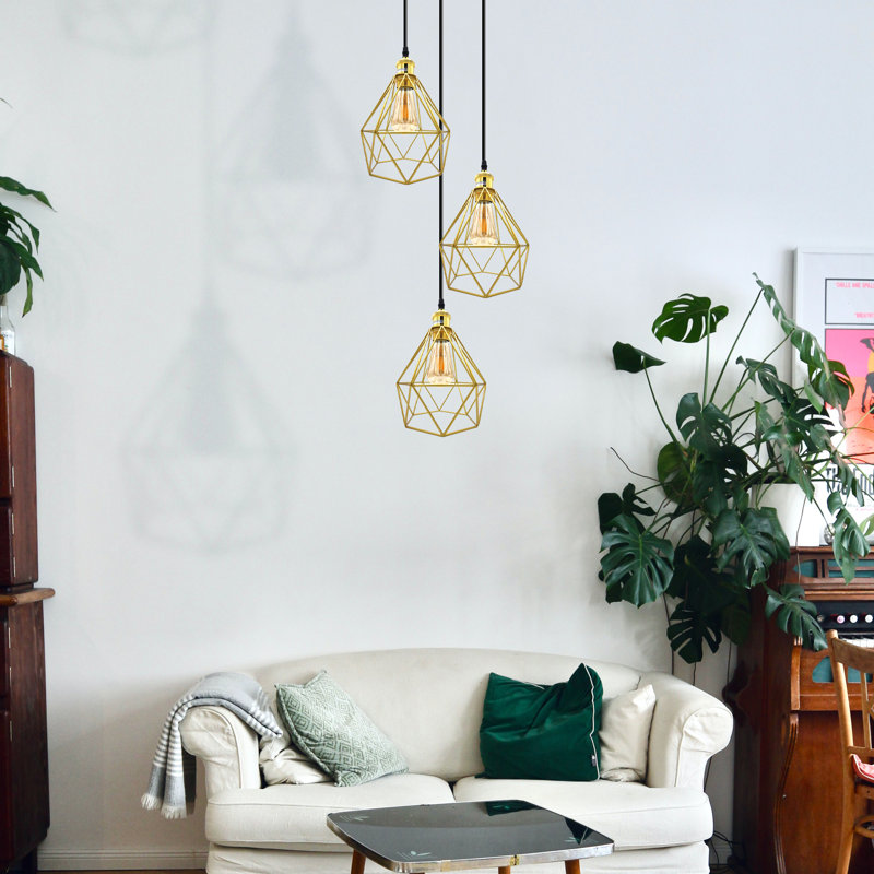 Brasstown 3 - Light Gold Cluster Pendant
