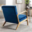 Fauteuil en velours bleu Mid Century Modern-1383071241