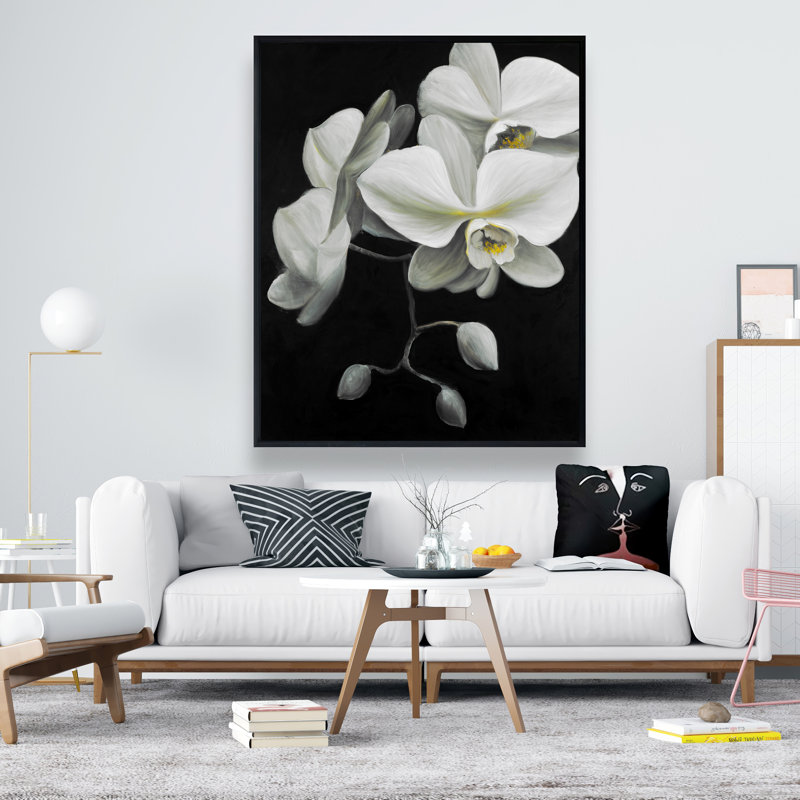Toile orchidées blanches - Élégante décoration de chambre blanche | Home Art