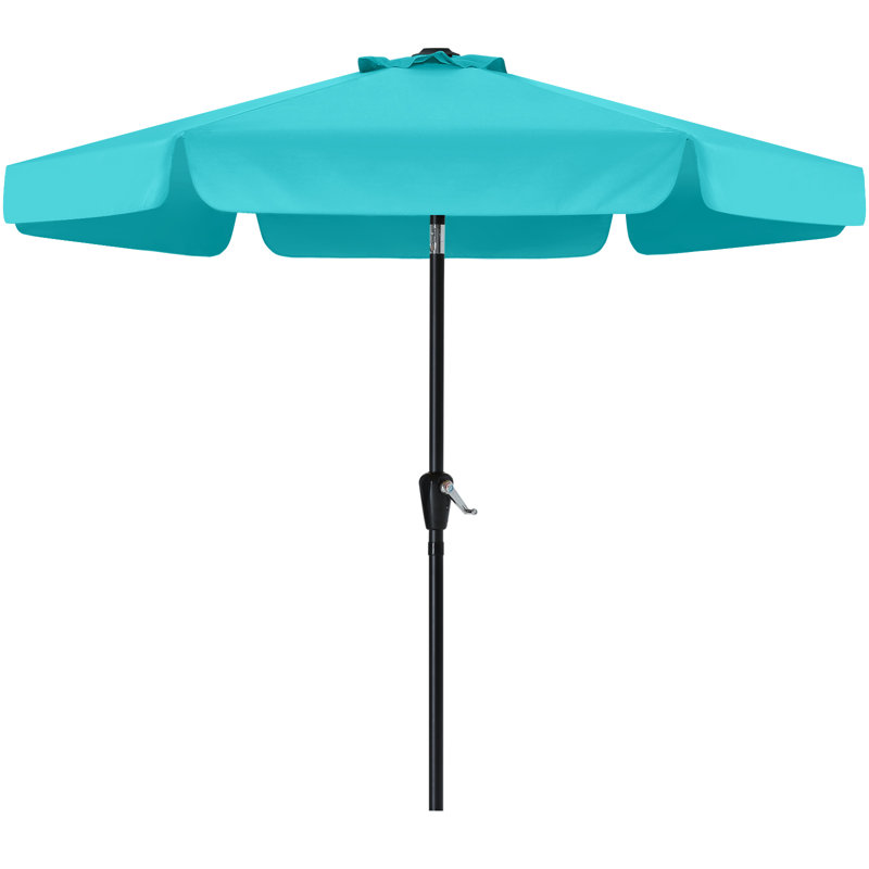 9 aluminum market tilt patio umbrella turquoise sunnydaze decor 9-Foot Sunbrella Umbrella, Solar LED Lights, Pacific Blue Crank 9ft Aluminum Sunnydaze Decor 9-ft Steel Navy