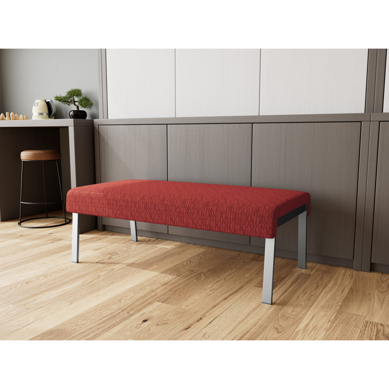 Banc en métal 2 places Waterfall, Argent, Caliente Adler - tissu de designer