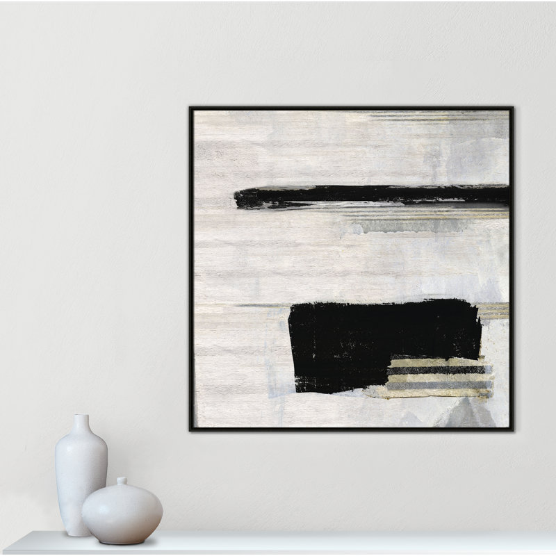 «La Bande II» par Sally Swatland, Cadre flottant espresso, H 46,5 po x l 46,5 po