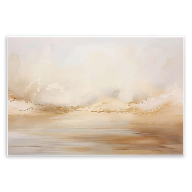 «Neutral Abstract Horizon Line», plaque murale par LSR Creative Studio, H 10 po x l 15 po