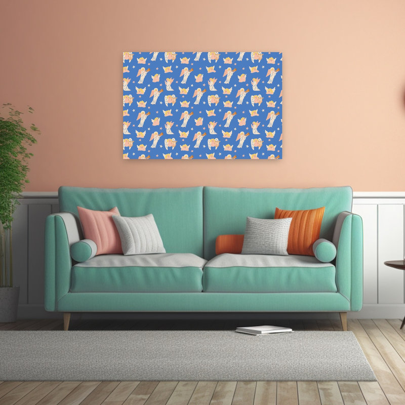 Christmaspatternno40 Peaceful Serene Abstract Landscape Nature Wall Art Print 1 Piece Wrapped Canvas Wall Art