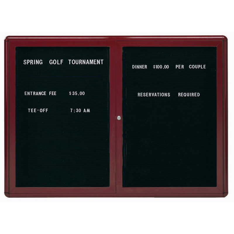 Radius Design Enclosed Directory Letter Board, 36" x 60", Gray/Black