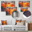 Impression d'art mural jaune et rouge Golden Gate Summer Sunset Glow III - Ponts-796027512-796027507