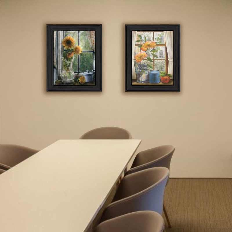 «Flowers», ensemble de 2 peintures encadrées