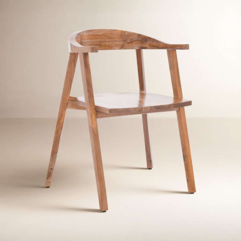 Chaise avec accoudoirs en bois massif Gensis