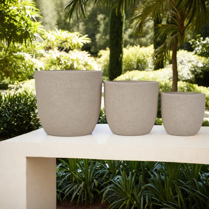 Ensemble de jardinières modernes et durables, conception Mgo légère pour l'extérieur