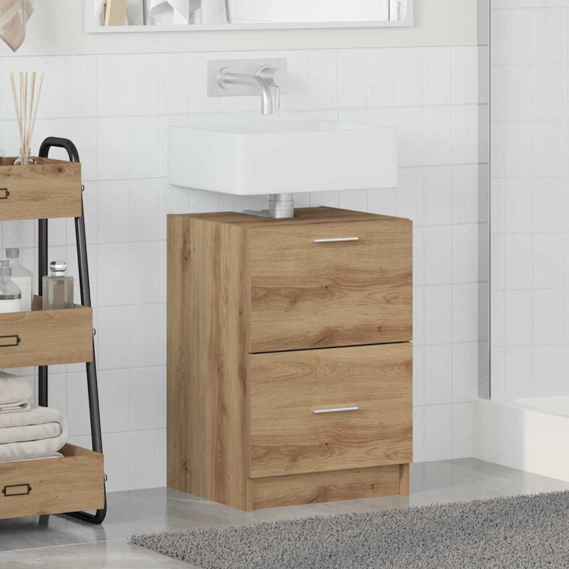 40Cm Single Bathroom Vanity Base Only, Artisan Oak