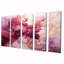 «Magenta Clouds Touch Of Gold», encre liquide, décoration murale abstraite, 5 pièces-1702510289