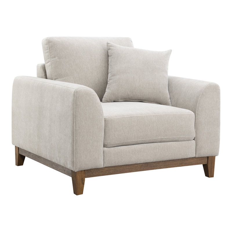 Cherelle Chenille Accent Chair, White