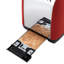 Toaster [for 2 slices] stainless steel red (extra wide toast slots, incl. Bread roll attachment, 6 browning levels + defrost function, lift & look function, 1600W)