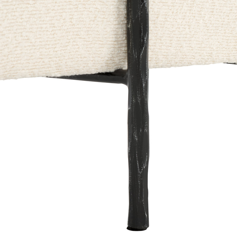 Dera Square Boucle Ottoman, Black