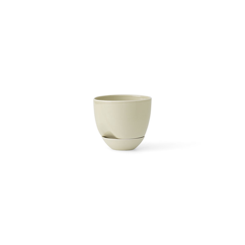 Meira Ceramic Planter, Ashen, 7.8" H x 7.8" W x 7.8" D