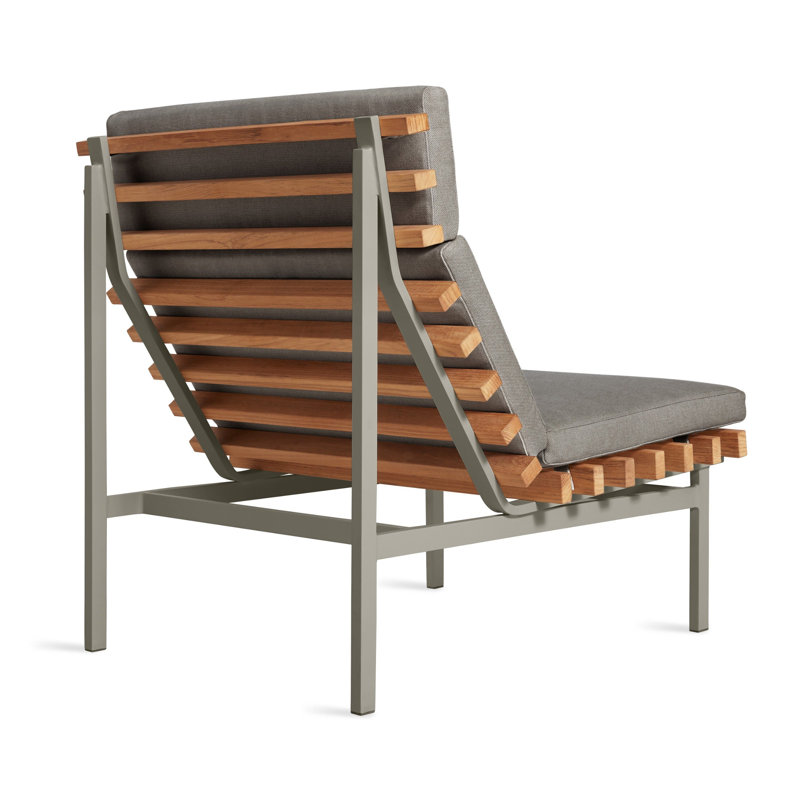 Perch Outdoor Teak Chaise Lounge, Toohey Charcoal, White