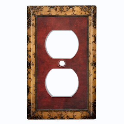 Couvercle de plaque d'interrupteur en métal; Bascule à 4 bandes standard des États-Unis - image imprimée d'un cadre en plaque rétro
