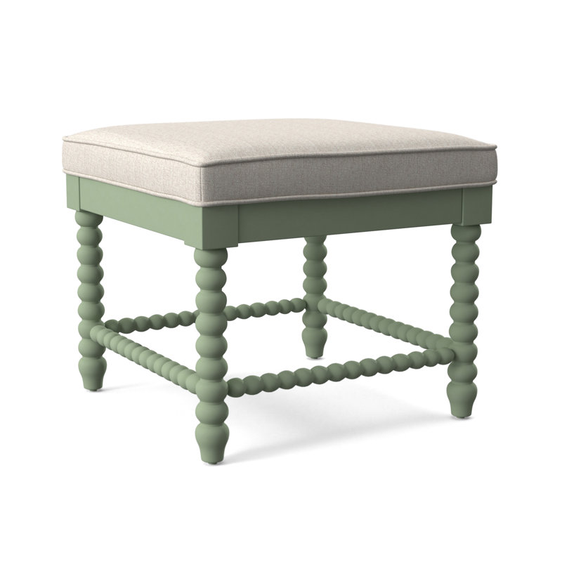Lind Island Upholstered Bench, Navy Crypton Performance, Celery Finish