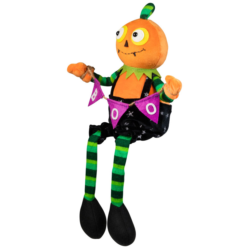 Décoration d'Halloween Jack O Lantern avec bannière Boo - 14 po