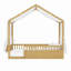 Support pour enfants Montessori, structure à auvent en bois avec garde-corps de sécurité et porte, guirlande lumineuse et bibliothèque intégrées, support à profil bas, aucun sommier nécessaire-134009163