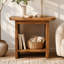 Solid Wood End Table, H-Shaped 2-Tier Side Table with Storage Shelf-393890381-393890382-393890383