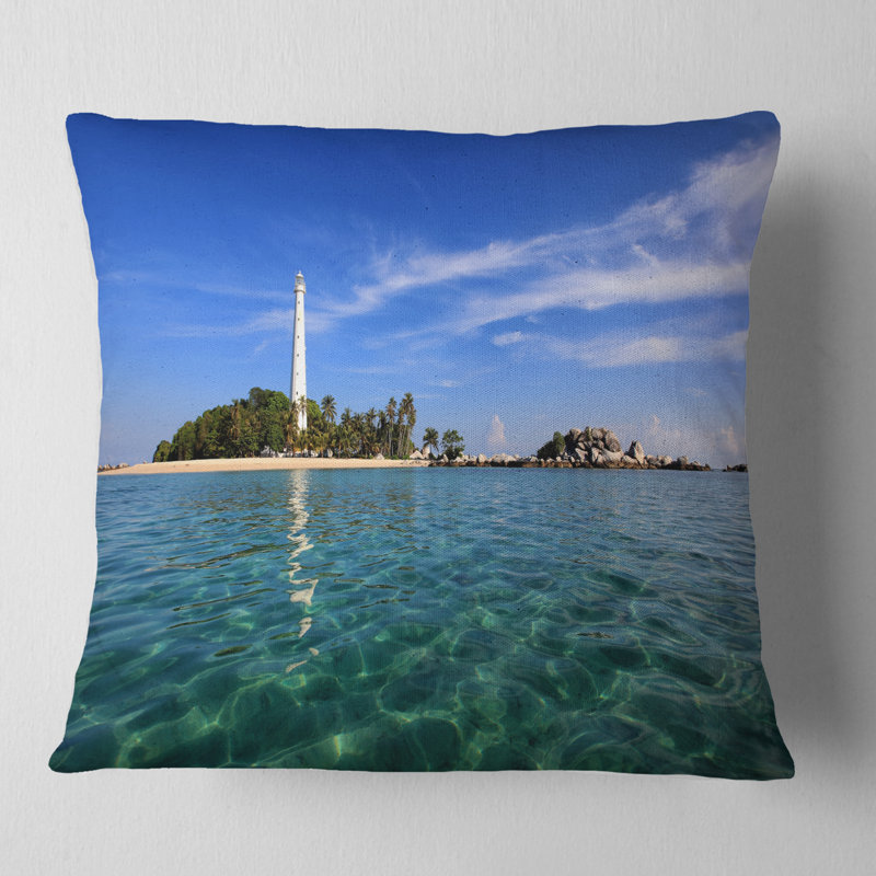 Coussin de seascape lengkuas island indonésie, 16 po x 1 po, Coussin décoratif