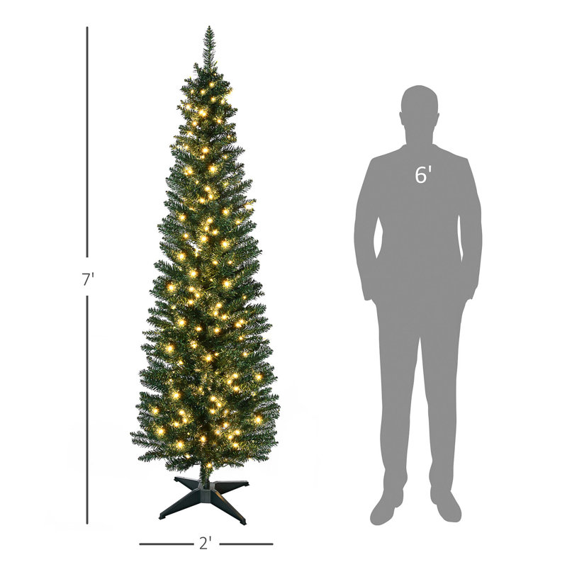 Arbre de Noël artificiel régulier (double) avec aiguilles vertes, 7'