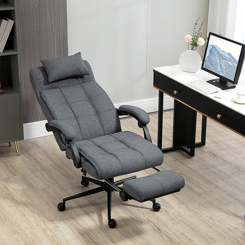 Fauteuil de direction en tissu Linen, Gris foncé