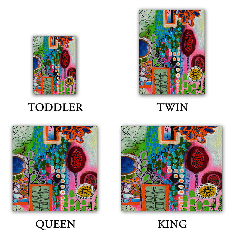 Polyester Floral Duvet Cover, 1 Queen Duvet Cover + 2 Standard Shams