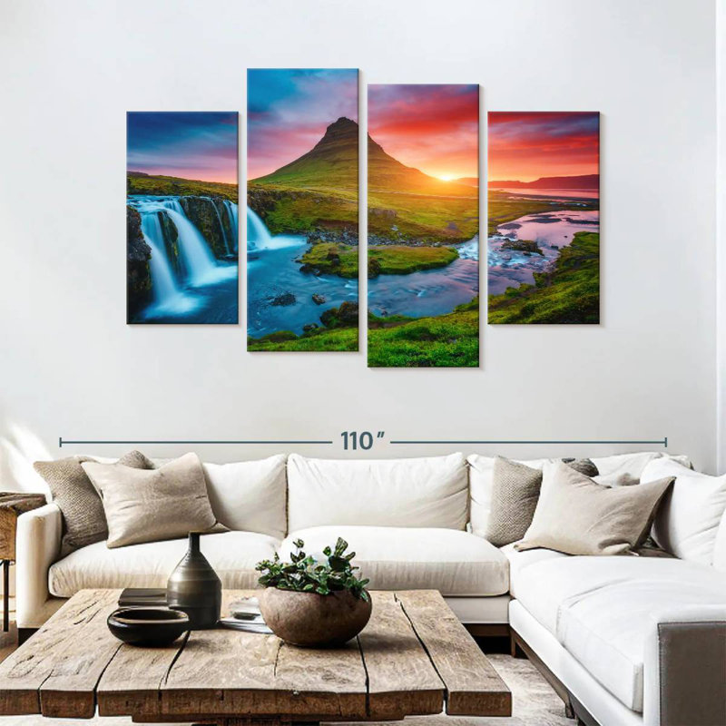 Cascade du volcan Alvord Kirkjufell, H 54 po x l 84 po