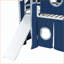 Lit mezzanine simple avec tente et amp; Pinewood Tour - bleu, aucun sommier nécessaire-608118278-608118279