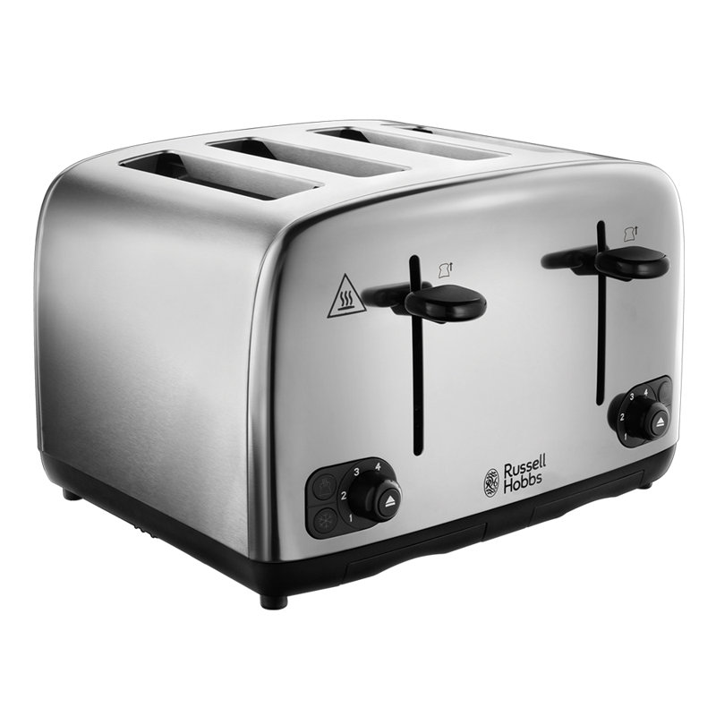 Russell Hobbs 4 Slice Steel Toaster, Brushed Stainless Steel