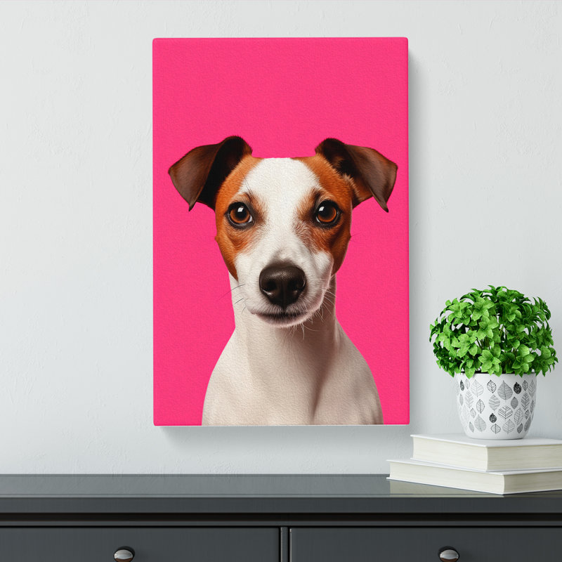 Jack Russell Minimalism - Wrapped Canvas, 60cm H x 40cm W x 3cm D